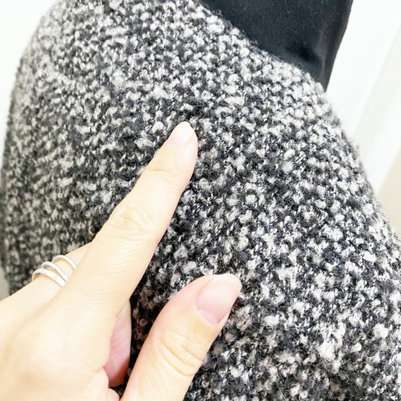 Zara Batwing Convertible Tweed Jacket Mandarin Collar or Lapels Grey Black M - Picture 16 of 16